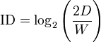 Fitt's Law Equation